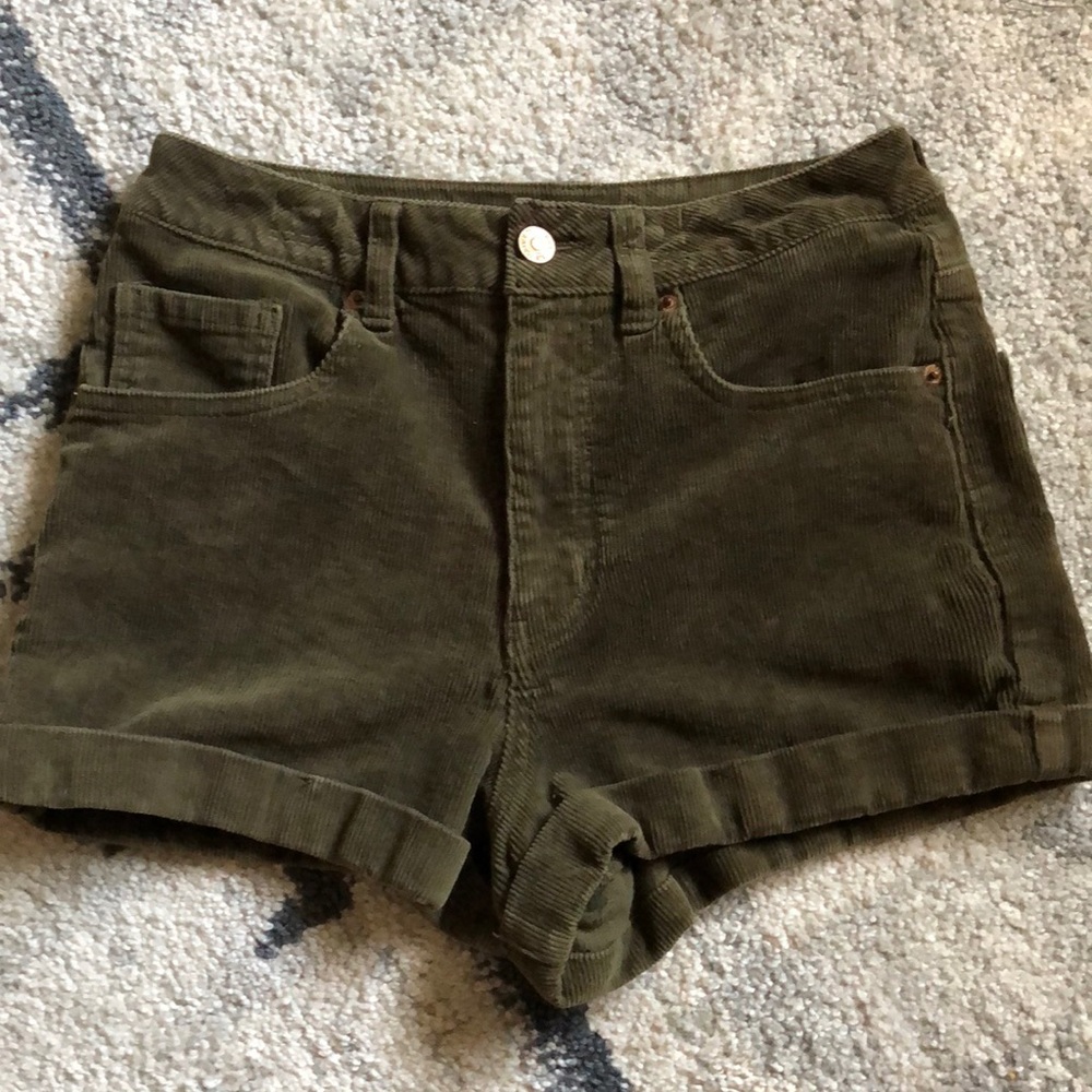 Forest green corduroy shorts